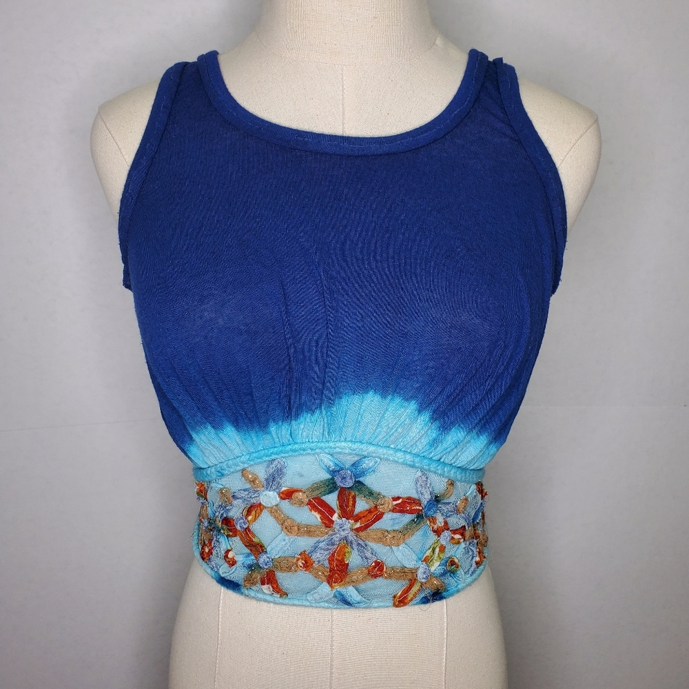 Free people floral ombre vintage top - Picture 3 of 8